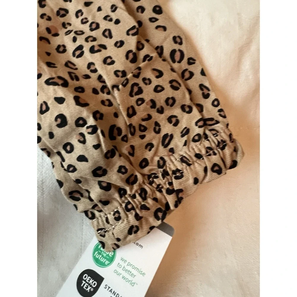 Carter's Girls' 2-Piece Top and Legging Set Animal Print Bow Black Sz 5 NWT